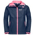 Jack Wolfskin Regenjacke Rainy (wind- und wasserdicht) indigoblau/pink Kinder